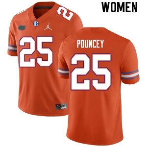 Women's Florida Gators #25 Ethan Pouncey NCAA Nike Orange Authentic Stitched College Football Jersey EZR1562BP